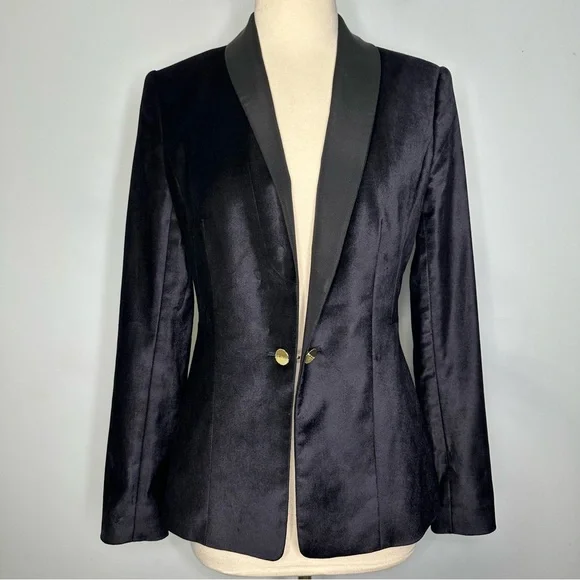 Ted Baker Women’s London Katcia Velvet Tuxedo Blazer Jacket Size 2, US-4 $257